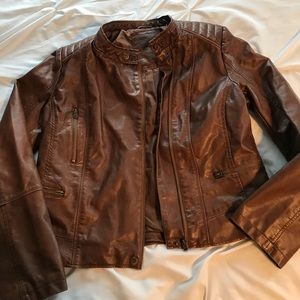 Brown leather jacket